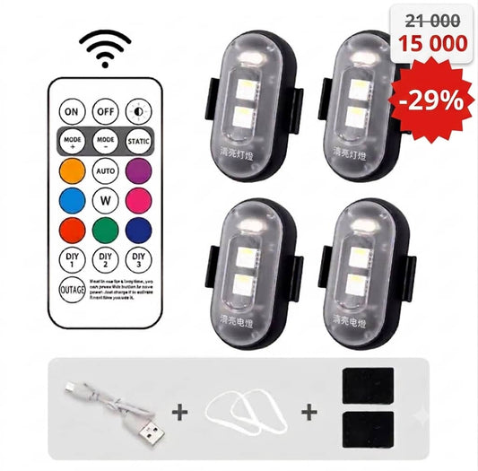 Kit LED RGB Sous-Siège Auto – Télécommande RF Sans Fil